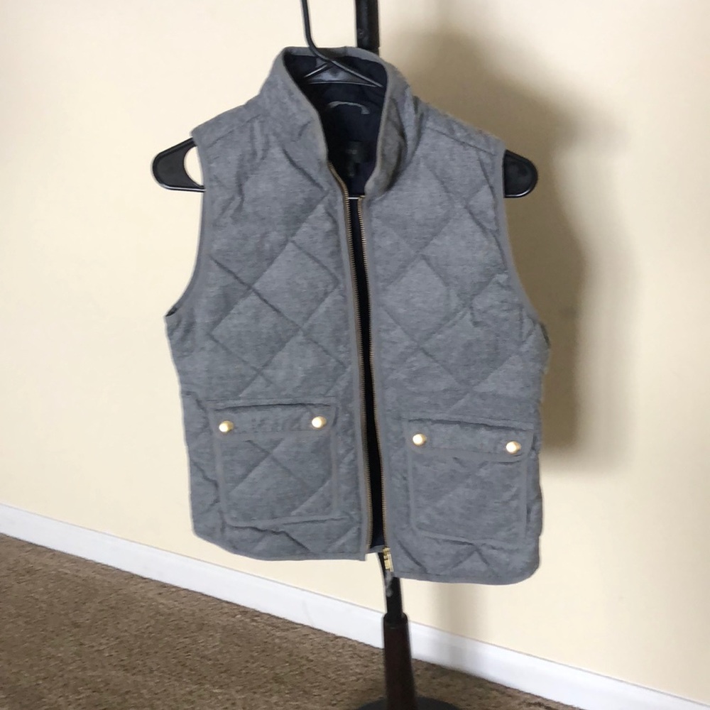 J crew vest petite xs grey navy